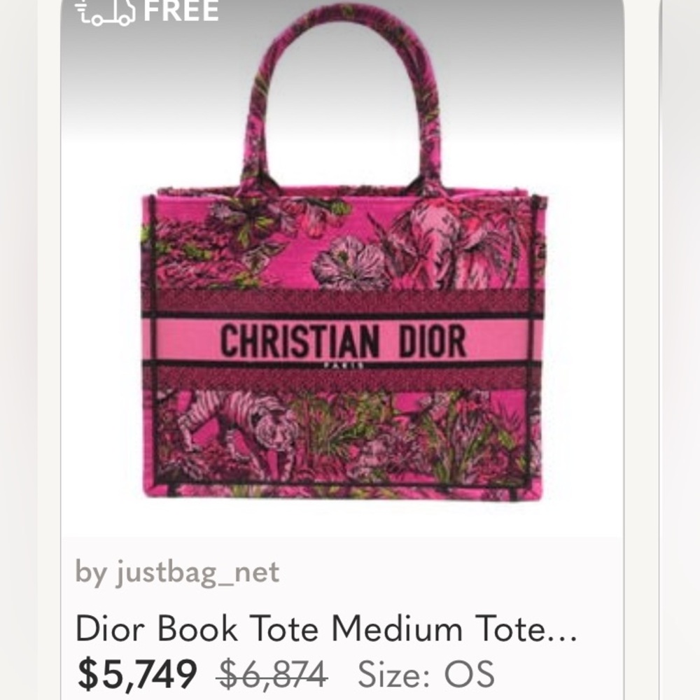 ⭐️RARE⭐️Christian Dior Large Book Tote Embroidered Fuschia Ltd. Edition FULL SET - Picture 17 of 17